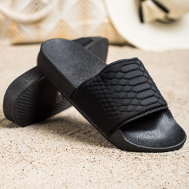 SHELOVET Svarta textil tofflor 1