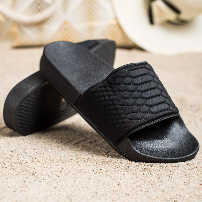 SHELOVET Svarta textil tofflor 1