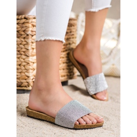 Bona Eleganta tofflor med cubic zirconia silver- 1