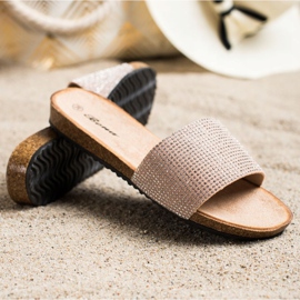 Bona Eleganta tofflor med cubic zirconia rosa 1