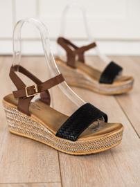 Bona Fashionabla kilsandaler brun svart 1