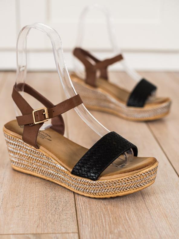 Bona Fashionabla kilsandaler brun svart 1