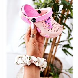Barnens rosa Crocs rosa tofflor Olivia 2