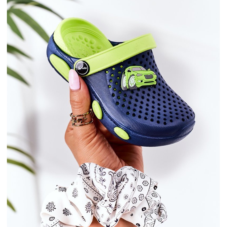 Barnskum-tofflor Kroks Marinblå-Grön Oliver 1