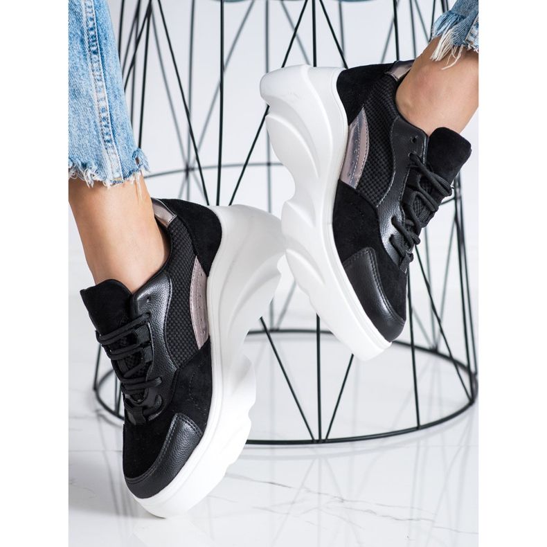 Seastar Svarta sneakers på plattformen 2