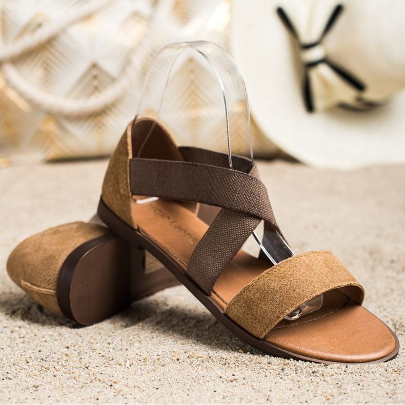 Bekväma slip-on sandaler av Sergio Leone brun 1