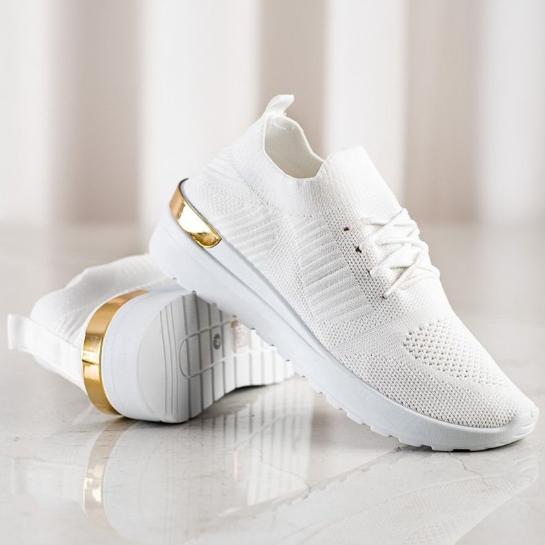 SHELOVET Bekväma slip-on sneakers vit 1