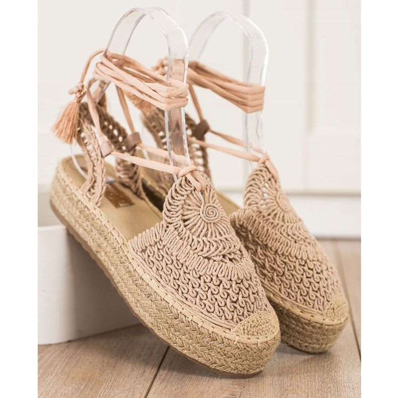 Seastar Bundet Espadrilles på plattformen beige 1