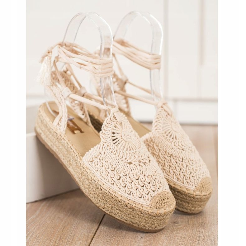 Seastar Bundet Espadrilles på plattformen beige 1