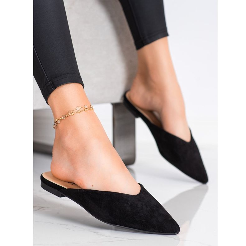 Seastar Tofflor i mocka svart 2