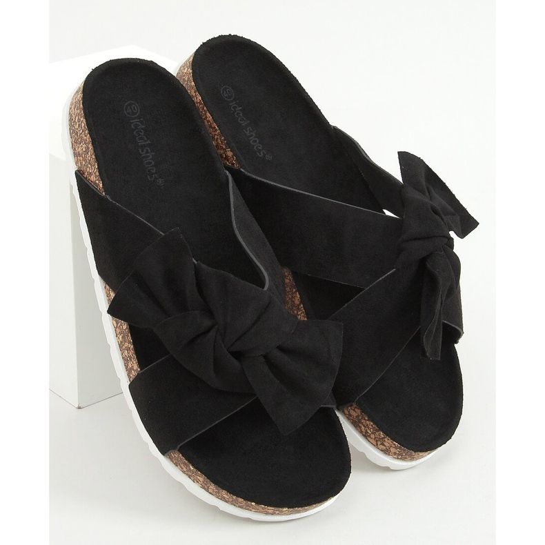 Svarta kork tofflor 7853 Svart 1