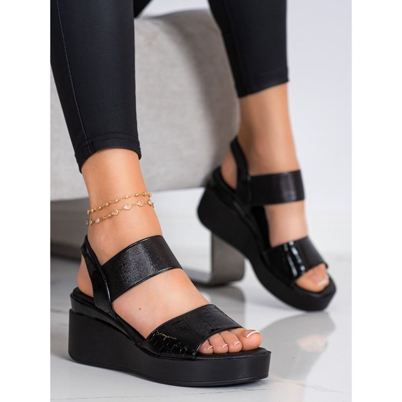 Coura Shiny Wedge Sandals svart 1
