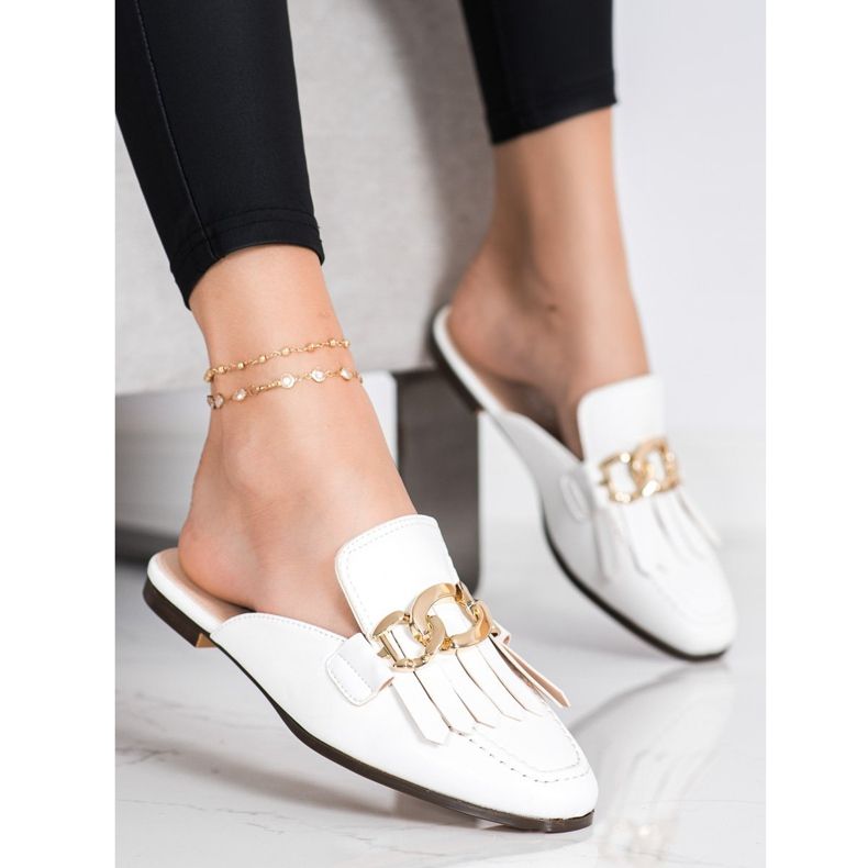 Seastar Snygga tofflor med prydnad vit 1