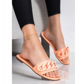 Ideal Shoes Trendiga orange tofflor 2