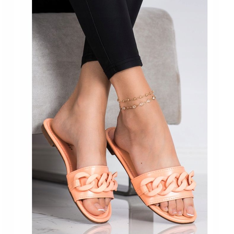 Ideal Shoes Trendiga orange tofflor 1