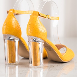 Renda Sandaler med genomskinlig klack gul 1