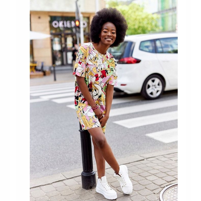 Kvinnors höga sneakers på en Manhattan vit plattform 2