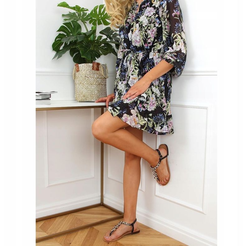 Sandaler flip-flops med stenar svart 620-71 Svart 1