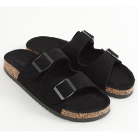 Svarta kork tofflor MS10005 Svart 1