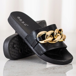 SHELOVET Svarta tofflor med prydnad 1