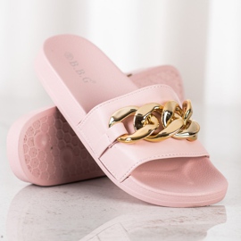 SHELOVET Rosa tofflor med prydnad 2