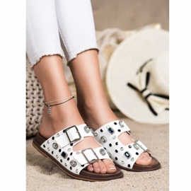 Seastar Fashionabla flipflops med kristaller vit 1