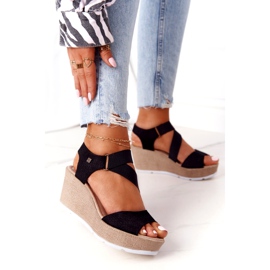 Läder Wedge Sandaler Big Star FF276016 Svart 1