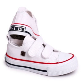 Barn låga sneakers med kardborreband Big Star HH374095 Vit 10