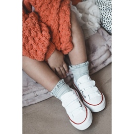 Barn låga sneakers med kardborreband Big Star HH374095 Vit 9