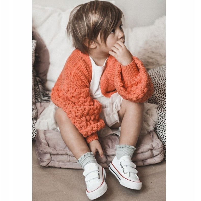 Barn låga sneakers med kardborreband Big Star HH374095 Vit 2