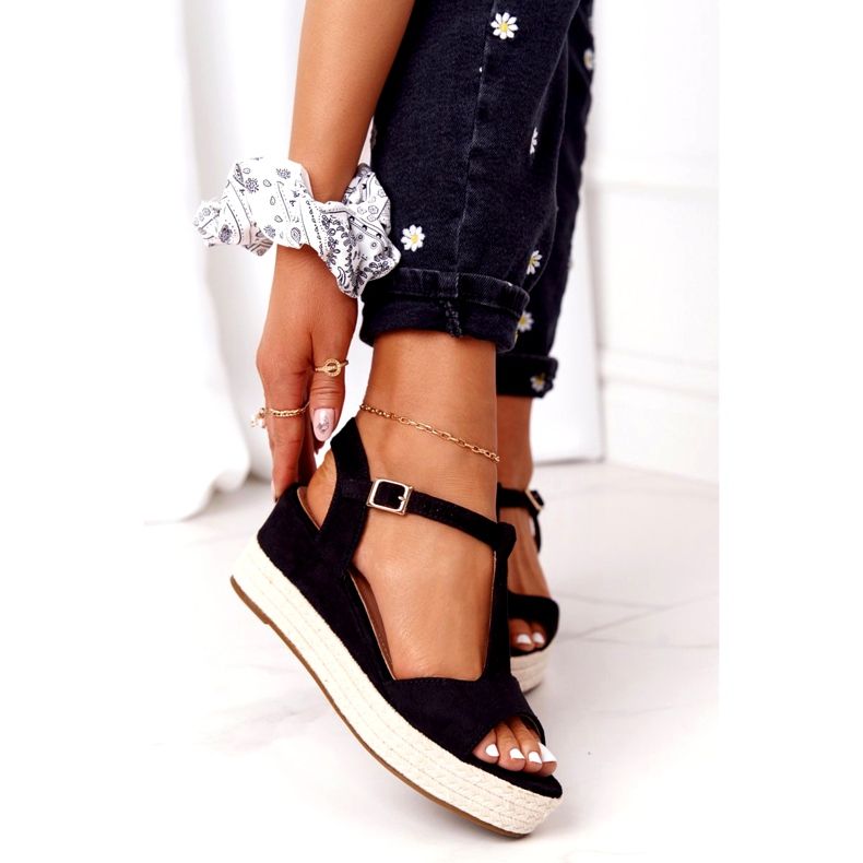 PG1 Svart Graciosa Wedge Sandaler 9R93 Svart 3