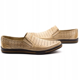 Polbut Genombrutna skor för män 2107P, beige 4