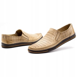 Polbut Genombrutna skor för män 2107P, beige 5