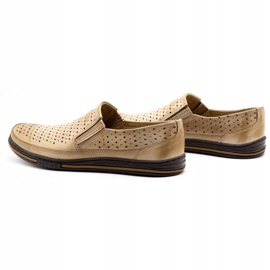 Polbut Genombrutna skor för män 2107P, beige 6