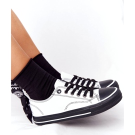 Kvinnors läderskor Big Star HH274147 Vit och svart 3