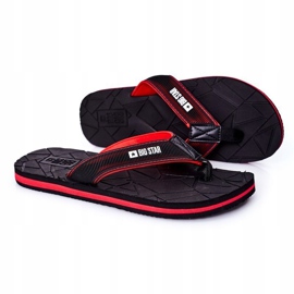 Svarta flip-flops för män Big Star HH174820 röd 1