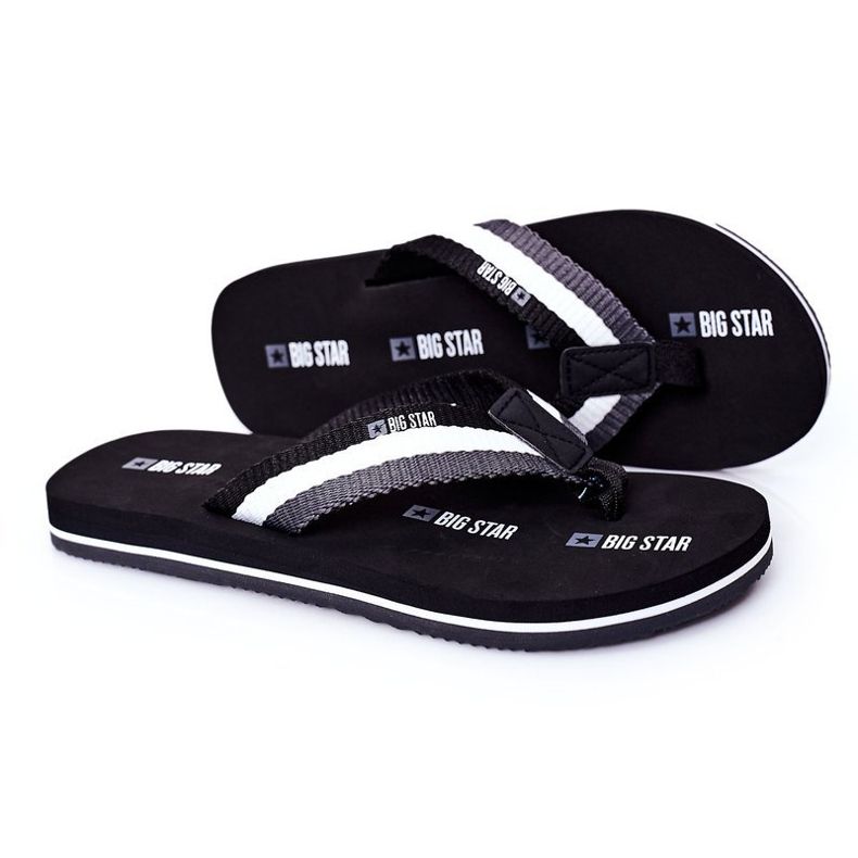 Svarta flip-flops för män Big Star HH174828 1