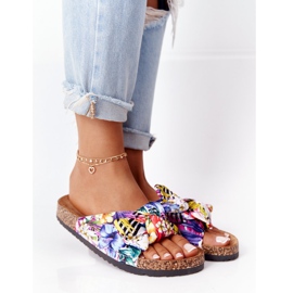 PS1 Flip Flops På Vit Cork Sole Med Wendy Blommor mångfärgad 1