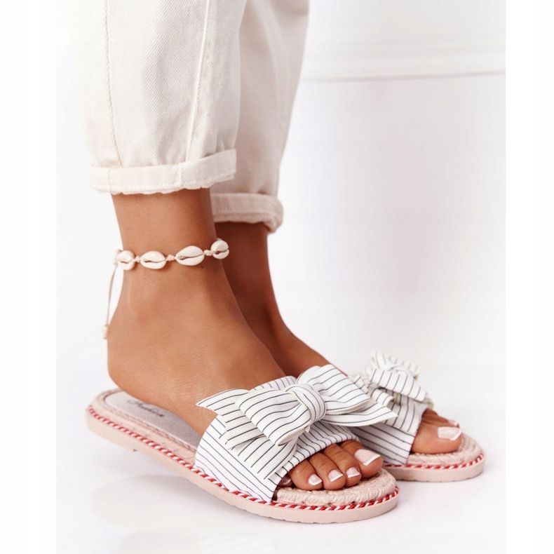 PS1 Gummi tofflor med vit Gabriell rosett 2