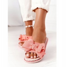 PS1 Gummi tofflor med en rosa Gabriell rosett 2