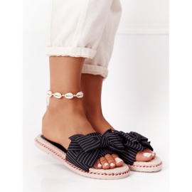 PS1 Svarta Gabriell -tofflor i gummi med rosett 1