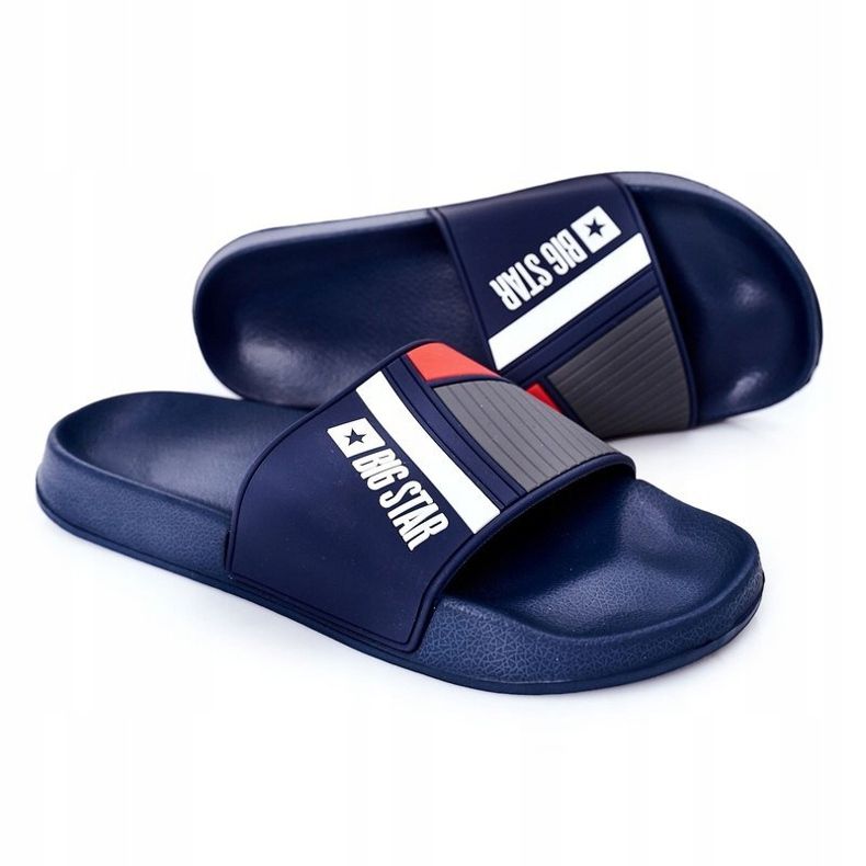 Big Star herrar HH174837 Marinblå tofflor 2