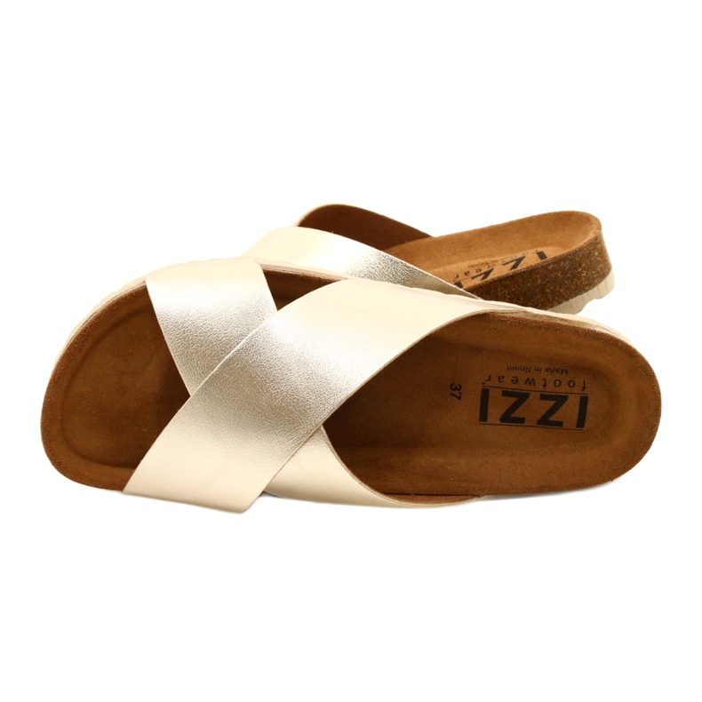 Kvinnors metallguld flip flops izzi gyllene 4
