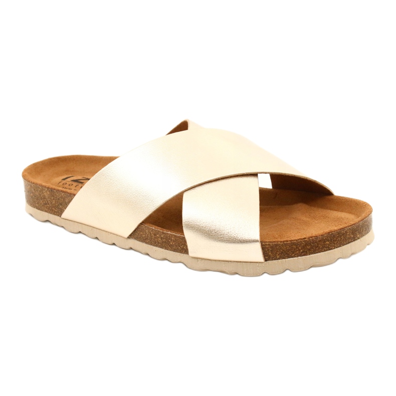 Kvinnors metallguld flip flops izzi gyllene 1