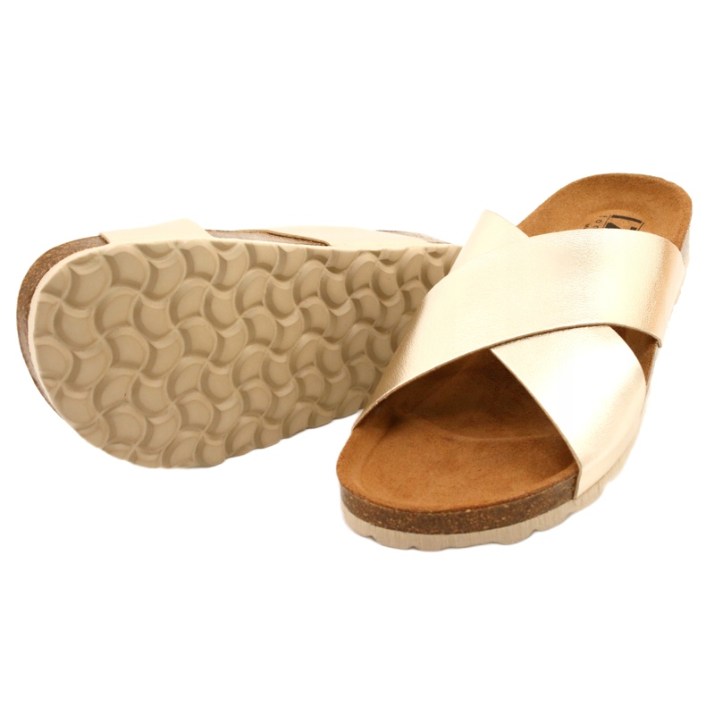 Kvinnors metallguld flip flops izzi gyllene 3