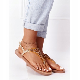 Sandaler Flip-flops With Stones Lu Boo Golden gyllene 2