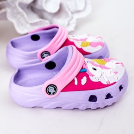 Barn skum tofflor Crocs Violet Pink Oscar purpur rosa 1