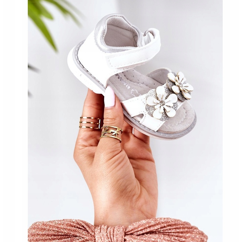 Apawwa Barnsandaler med vit Maysa kardborreband 1