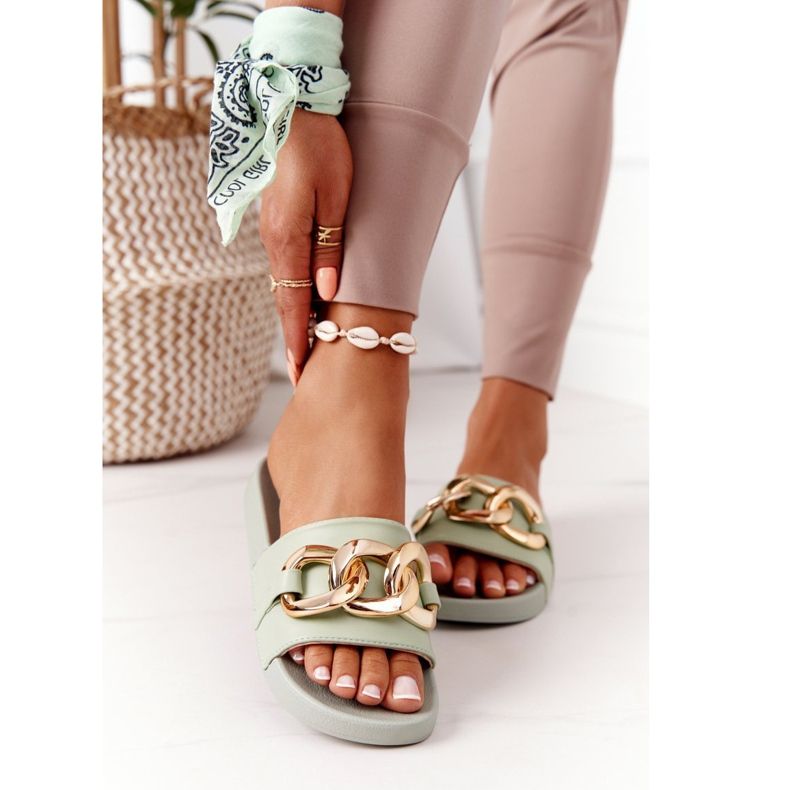 PS1 One Moment gummi tofflor med en kedja ljusgrön 1