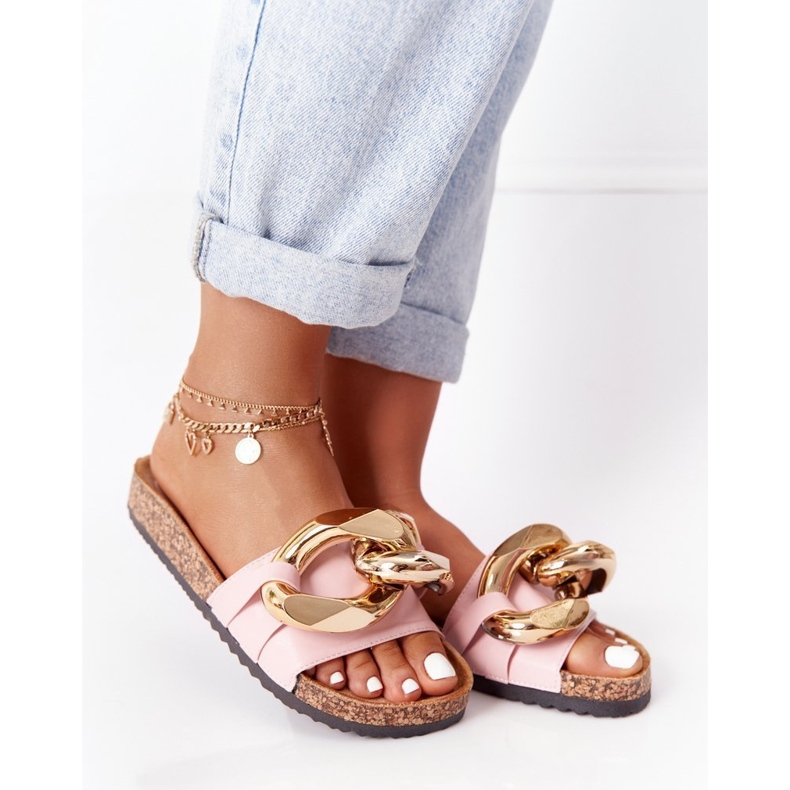 Pink Flip Flops With A Chain Pink Last Dance rosa 1